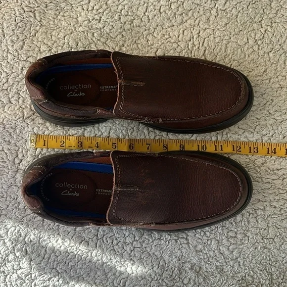 Clarks Collection Men's 9.5 Bradley Free Slip On Comfort Loafers Brown Leather - Picture 13 of 14